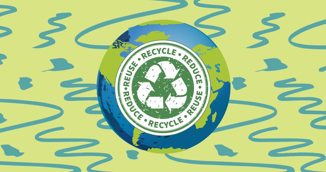 Recycling Symbol on Global Background Promoting Sustainability