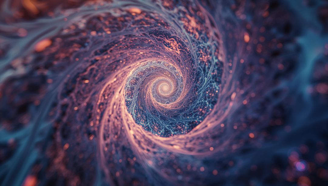 Futuristic Fractal Vortex with Glowing Cosmic Particles