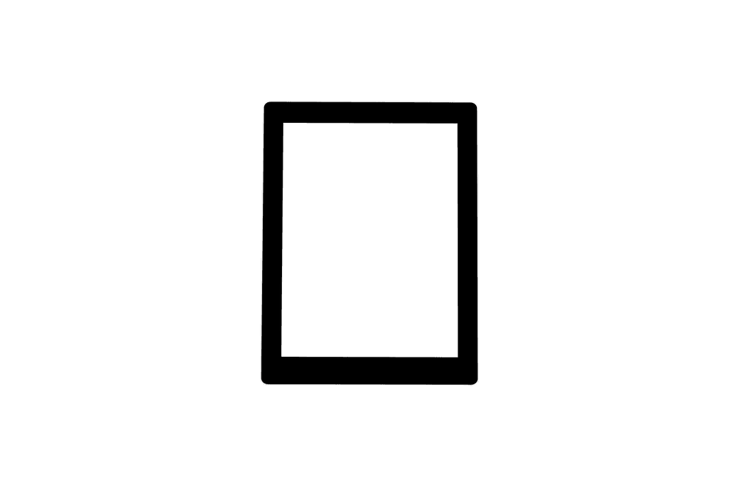 Transparent Rectangular Tablet Frame on Black Background