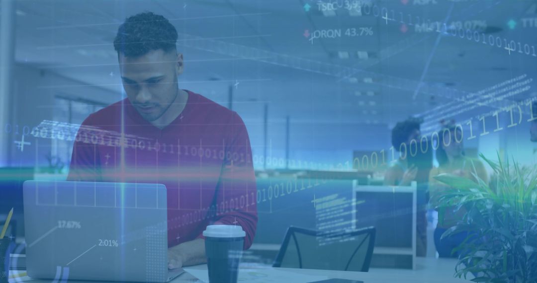 Professional Analyzing Technology Data in Modern Office