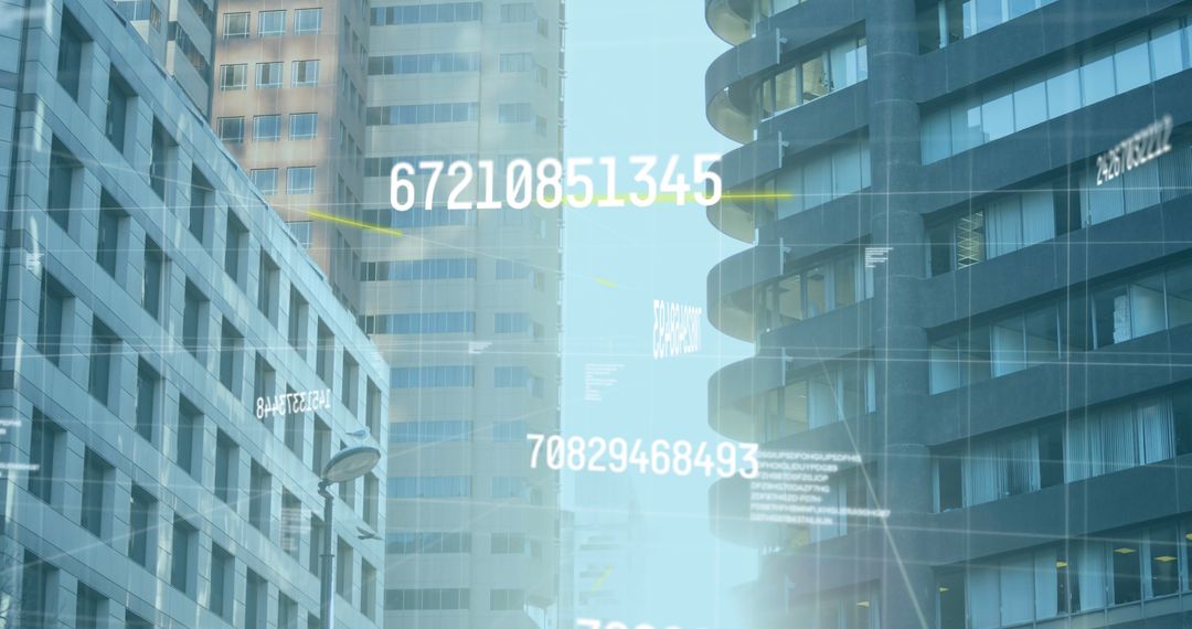 Digital Data Stream Flowing Over Modern Urban Cityscape