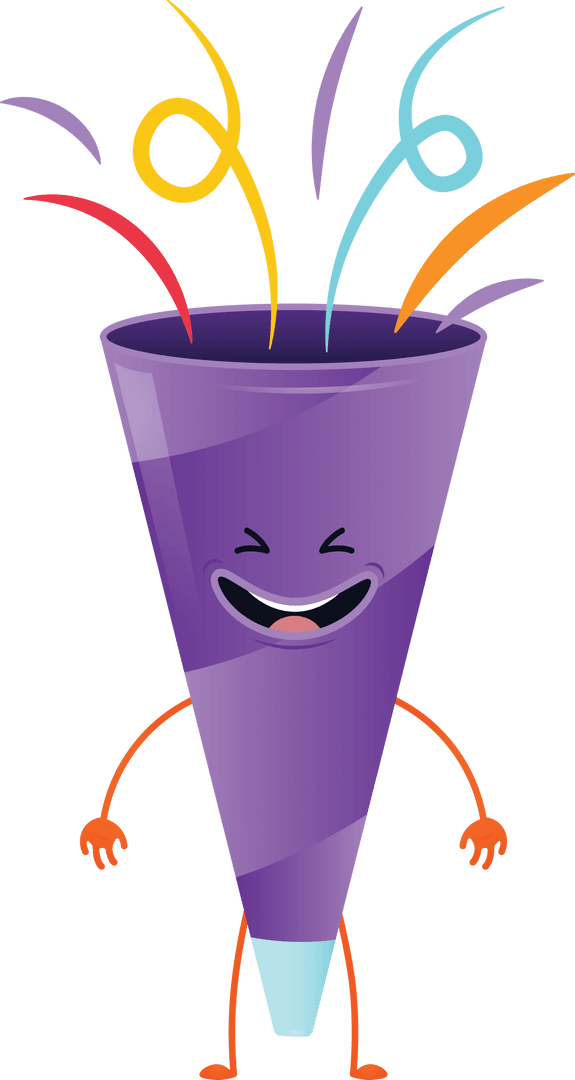 Happy Confetti Cone Emoji Illustrating Celebration on Transparent Background