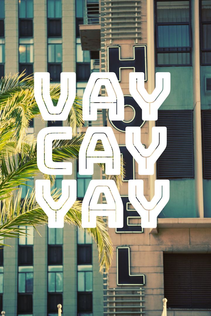 Tropical Vacation Vibes with Bold Text Overlay