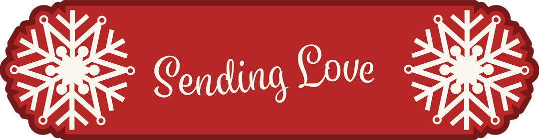 Transparent Tag with Snowflakes Sending Love Message