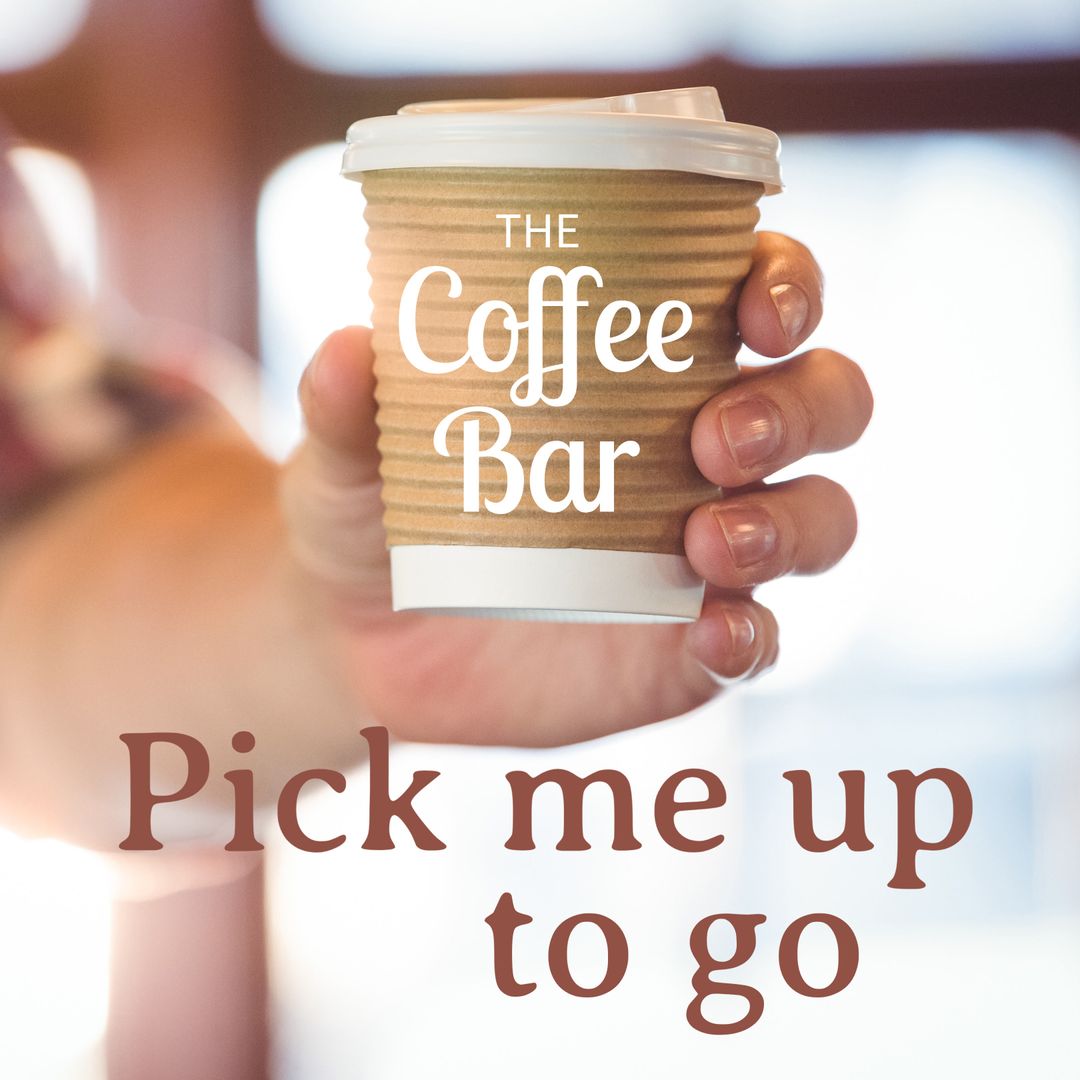 Coffee Takeaway Service Branding with Catchy Slogan - Download Free Stock Templates Pikwizard.com