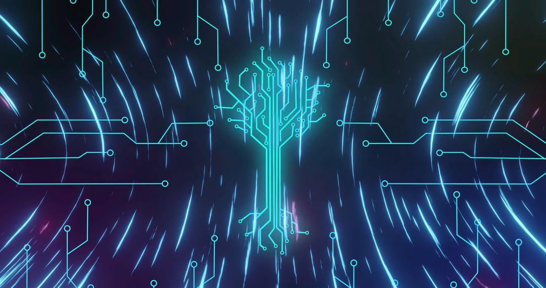 Futuristic Digital Circuit in Dynamic Black Digital Space