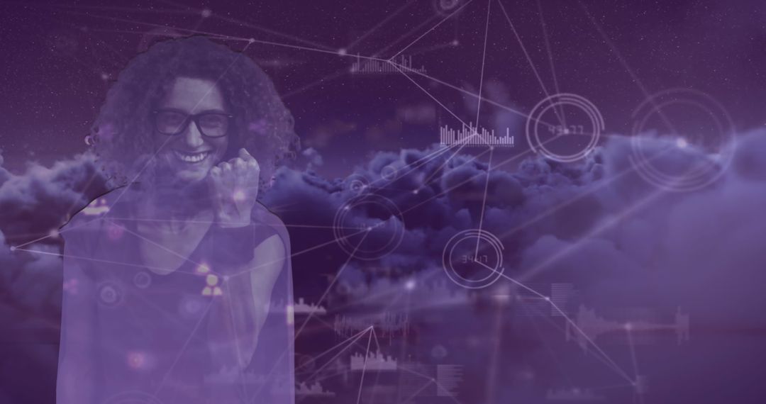 Successful Businesswoman Embracing Digital Networking and Technology