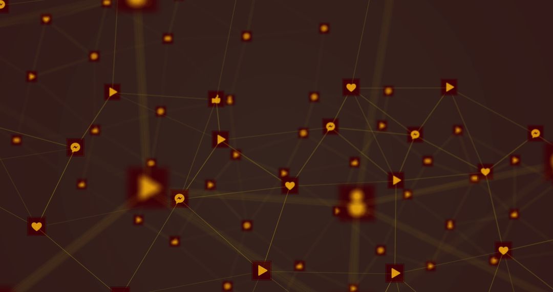 Abstract Network of Digital Icons Connecting Globally