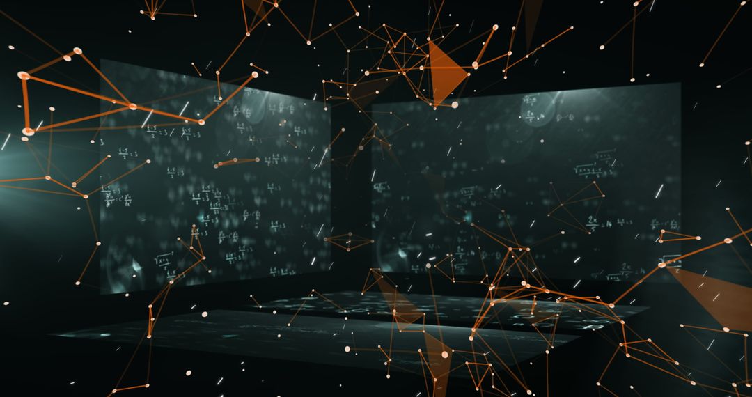 Futuristic Digital Network with Abstract Data and Connections