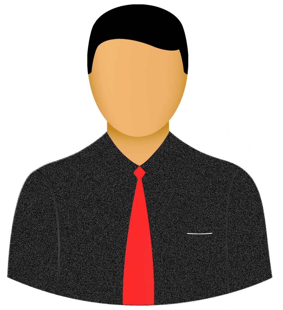 Businessman with Red Tie Transparent Vector Illustration