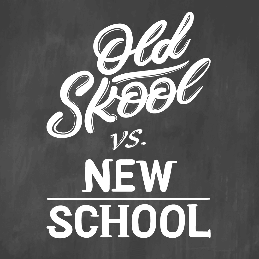 Old School vs New School Transparent Education Text Design