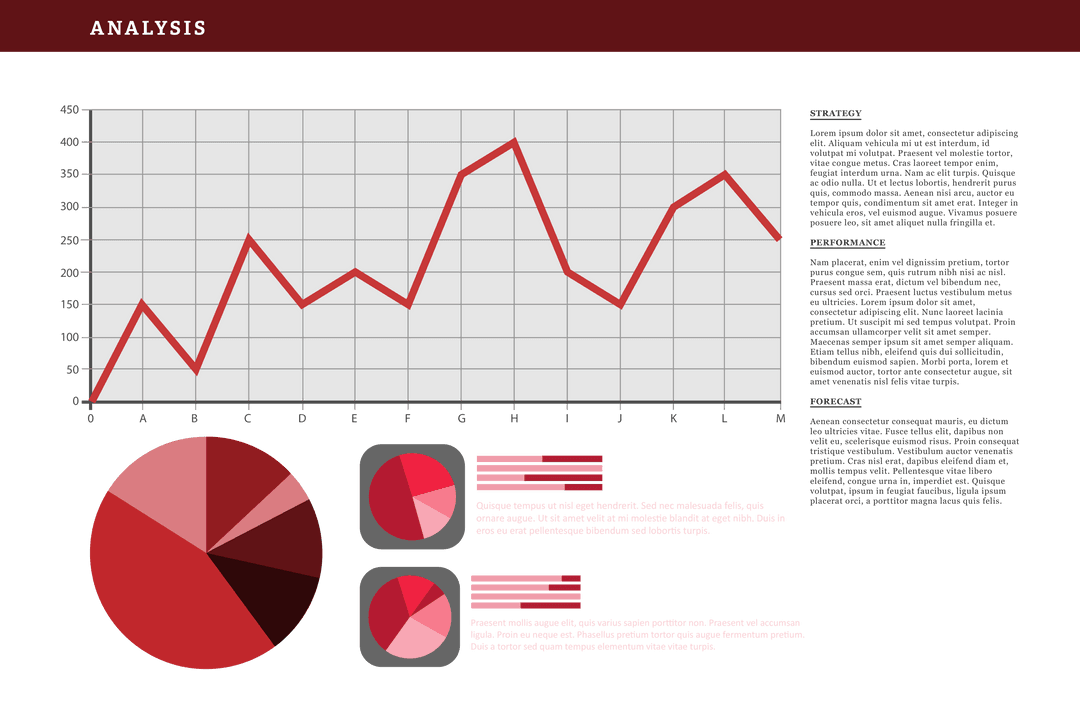 Business Chart and Graph Illustration on Transparent Background