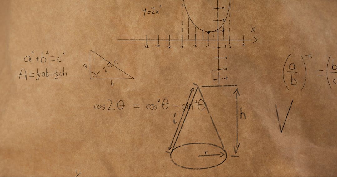 Mathematical Formulas on Textured Background Conceptual Study - Free Images, Stock Photos and Pictures on Pikwizard.com