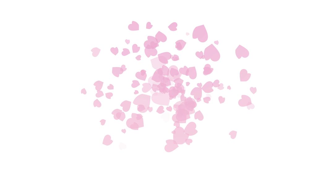 Pink Hearts Exploding on White for Valentine's Day Romance