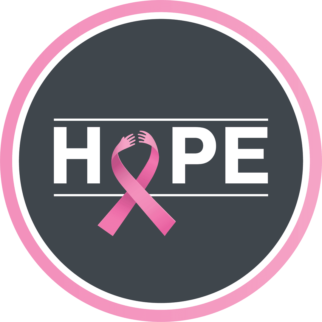 Transparent Hope Message with Pink Ribbon on Dark Background
