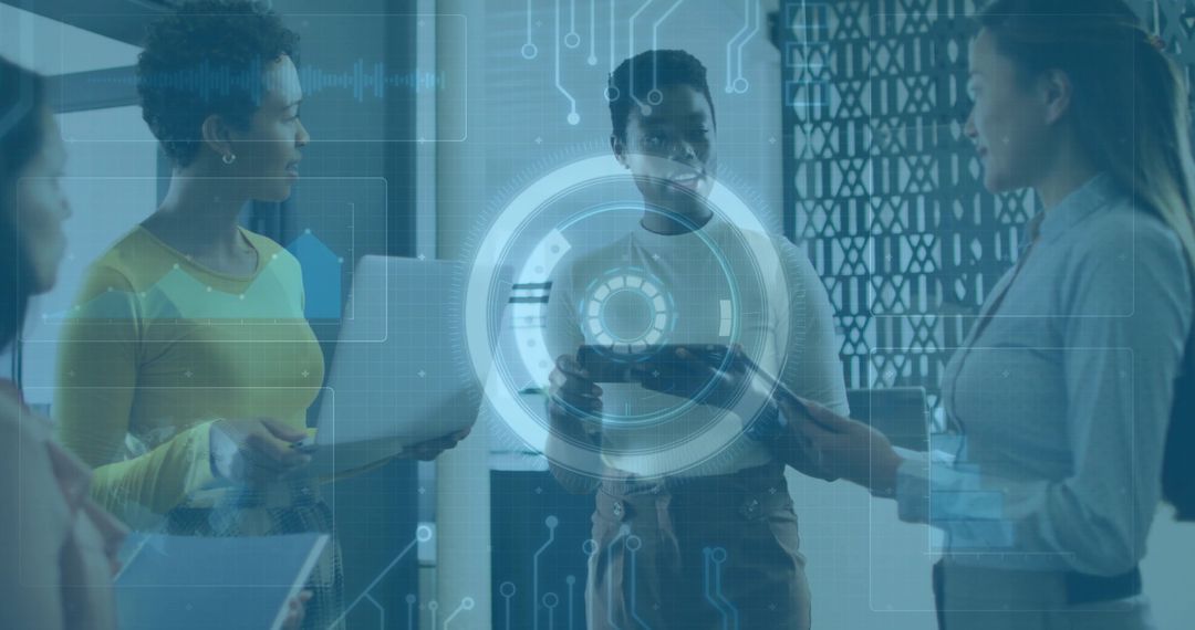 Innovative Teamwork and Modern Business Strategy in Tech Office