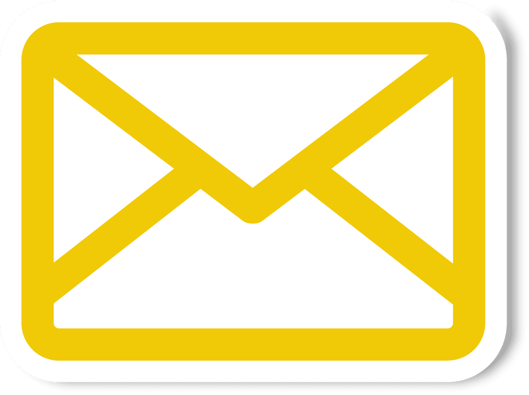 Yellow Envelope Icon on Transparent Background for Email Communication