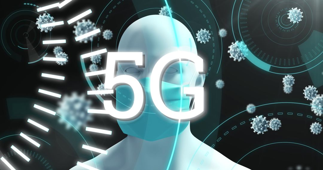 5G Technology Interacting with COVID-19 Visual Representation