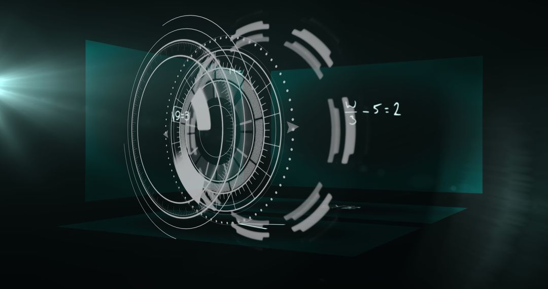 Futuristic Digital Interface Hologram for Data Processing