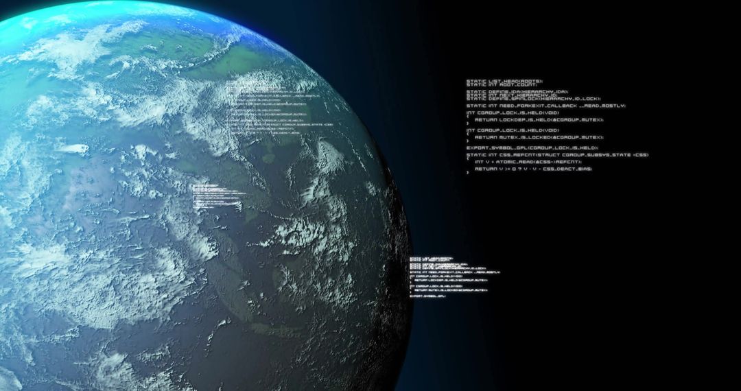 Digital Earth Globe with Floating Data Visualizations