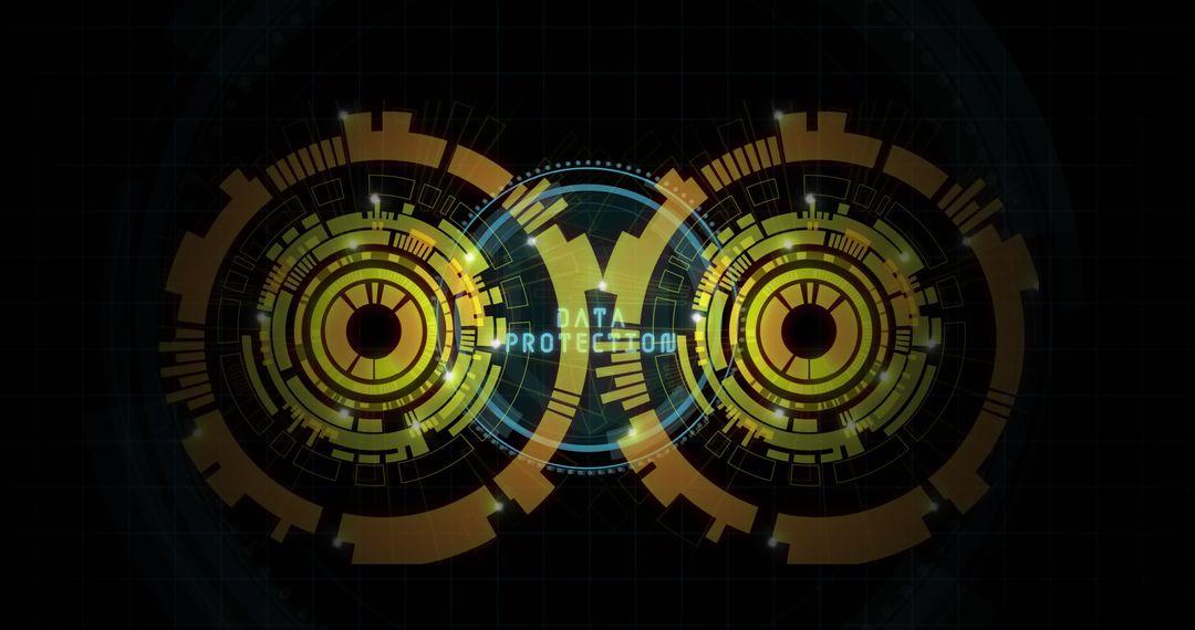 Futuristic HUD Interface with Data Protection Concept