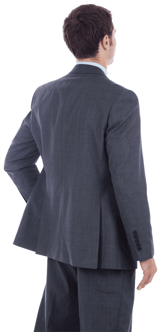 Transparent Businessman Standing Confident with Hand on Hip