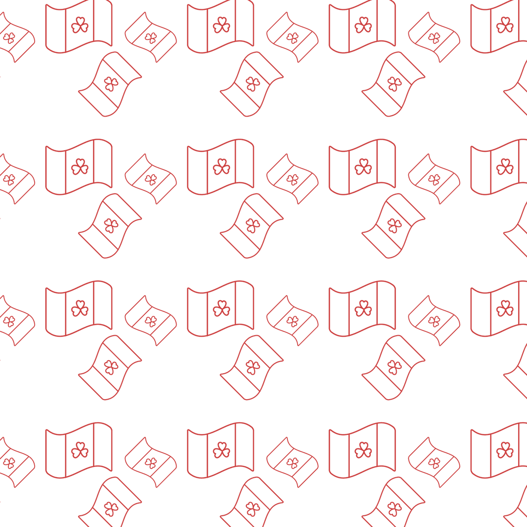 Seamless Red Roll Paper Icon Pattern on Transparent Background