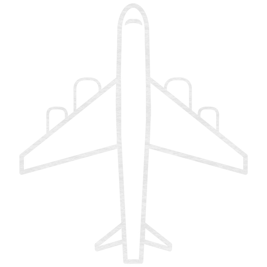 Transparent Digital Airplane Symbol on White Background