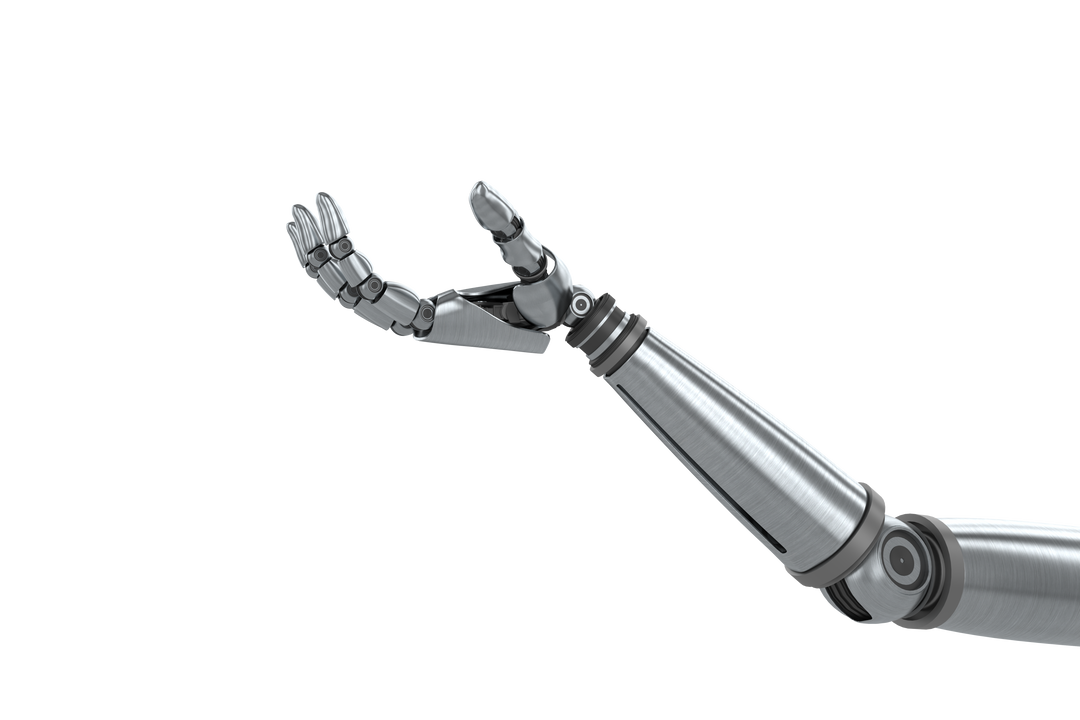 Transparent Cropped View of Chrome Robotic Hand Reaching - Download Free Stock Images Pikwizard.com