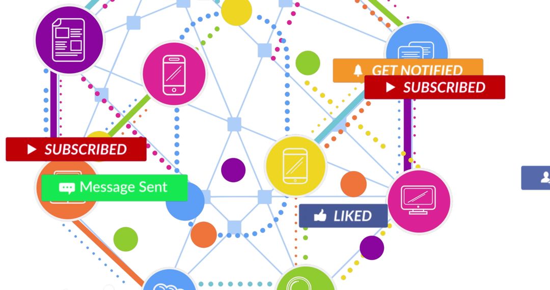 Social Media Communication Network with Interactive Icons