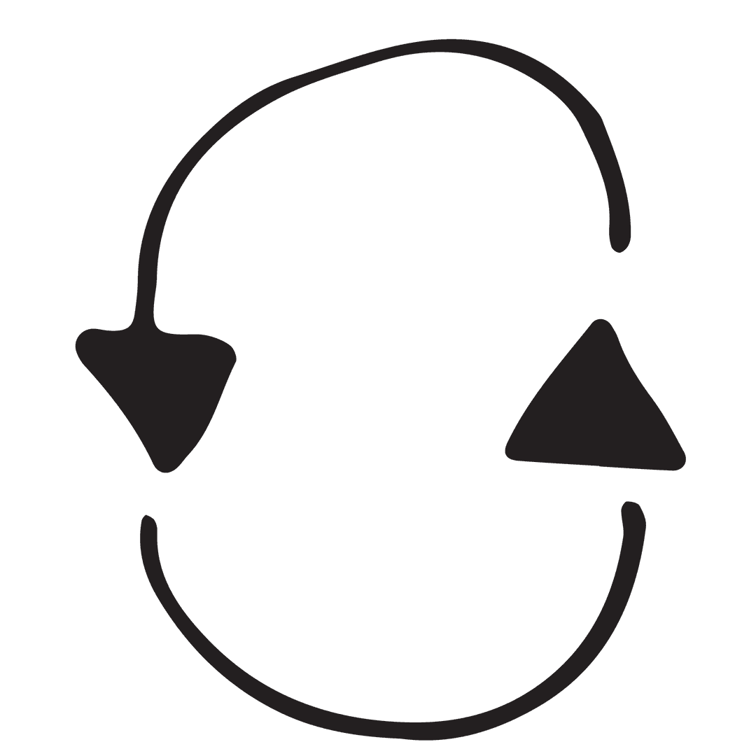 Directional Arrows with Circular Motion on Transparent Background