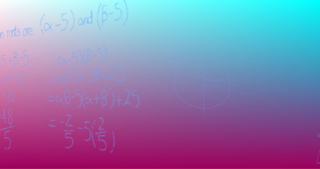 Handwritten Mathematical Equations on Gradient Background