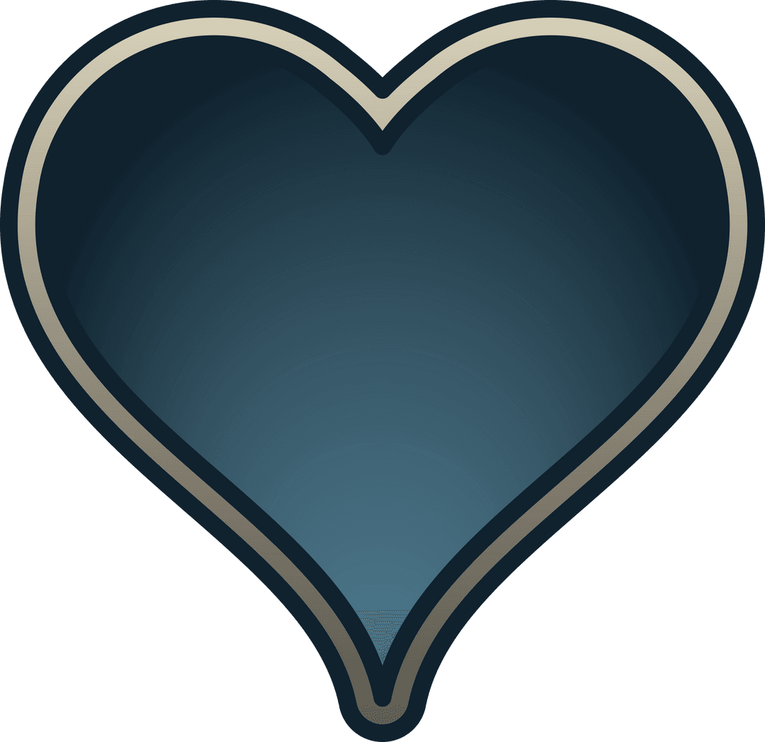 Transparent Blue Heart Design with Gradient Effect