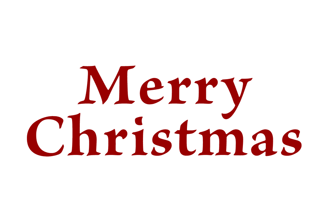 Merry Christmas Text on Transparent Background Illustration