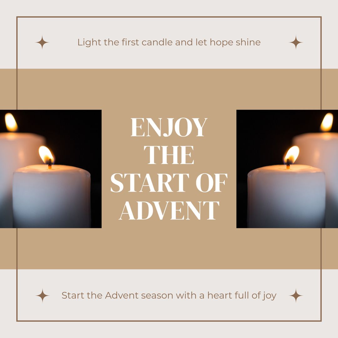 Enjoying The Start of Advent with Lit Candles on Dark Background - Download Free Stock Templates Pikwizard.com