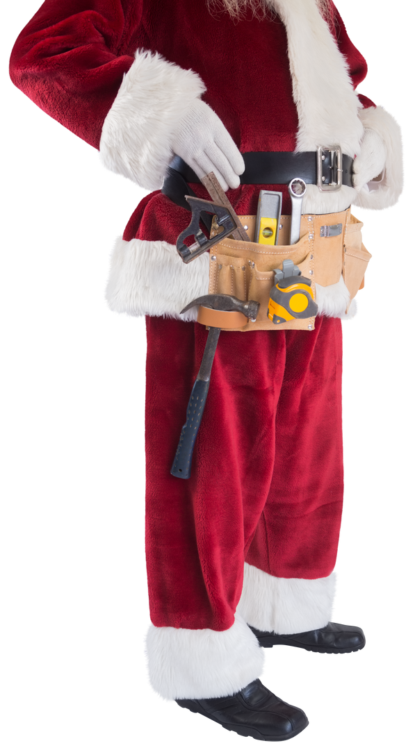 Transparent Father Christmas Wearing Tool Belt Full of Handyman Tools - Download Free Stock Images Pikwizard.com