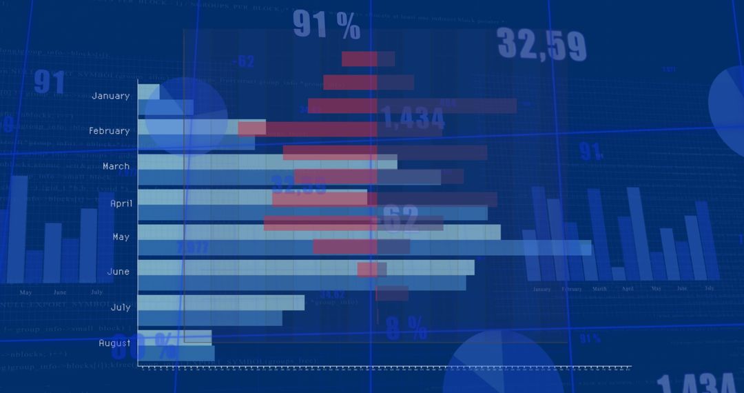 Futuristic Business Analytics Concept with Blue Holographic Charts