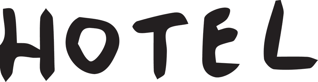 Transparent Hotel Text Bohemian Style Typography Vector