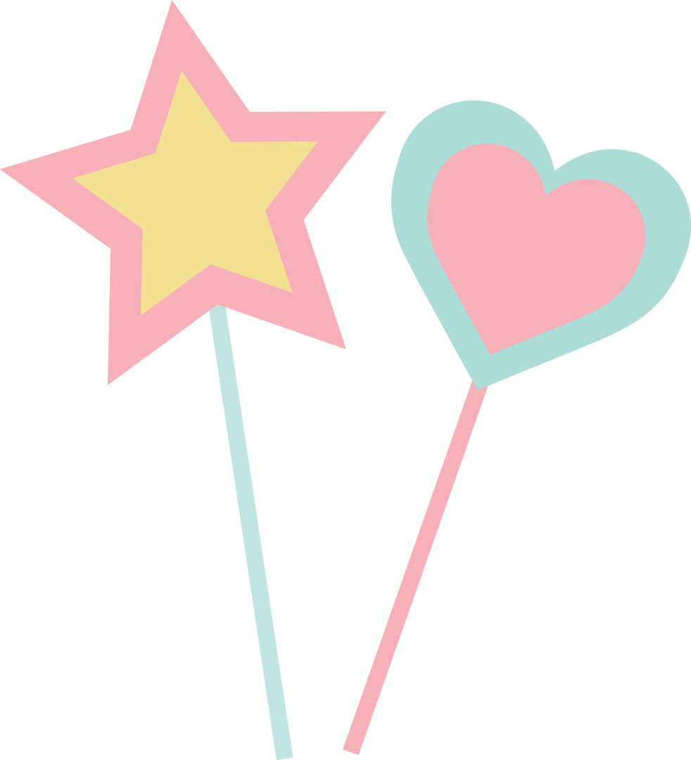 Colorful Heart and Star on Sticks with Transparent Background - Download Free Stock Images Pikwizard.com