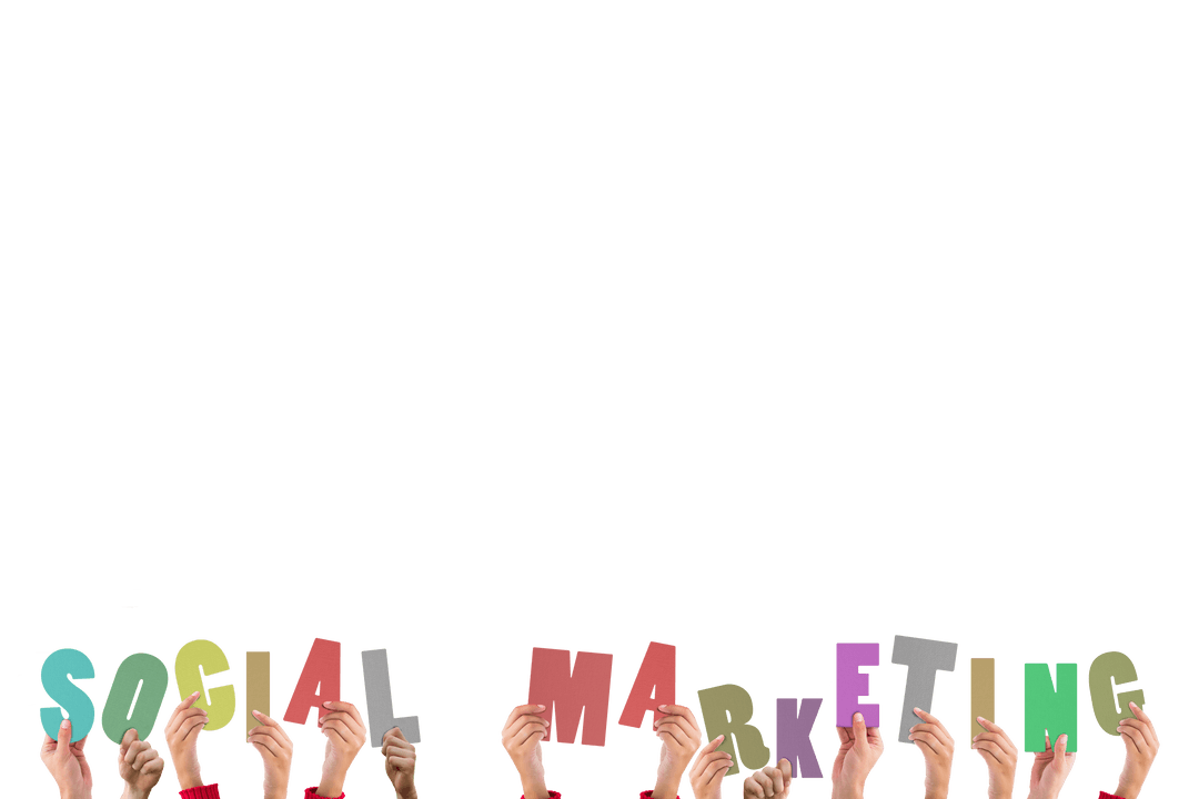 Hands Holding Social Marketing Text Transparent Background