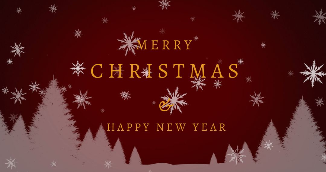 Elegant Christmas and New Year Greeting with Snowy Landscape