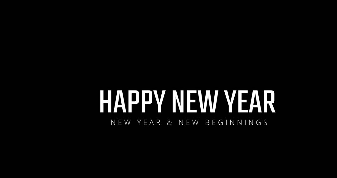 Minimalist Happy New Year Greeting on Black Background