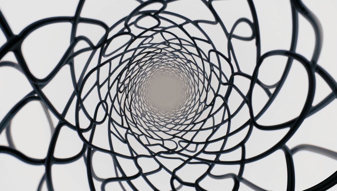 Abstract Spiraling Black Tubular Network