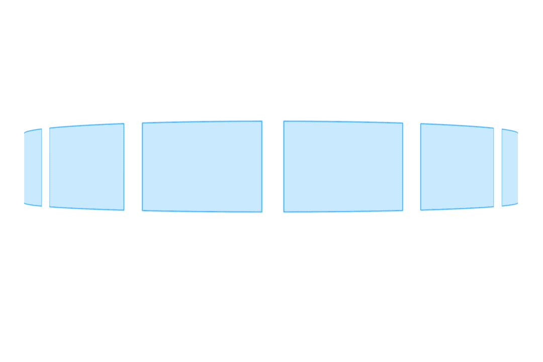 Four Blue Transparent Squares on Clear Background