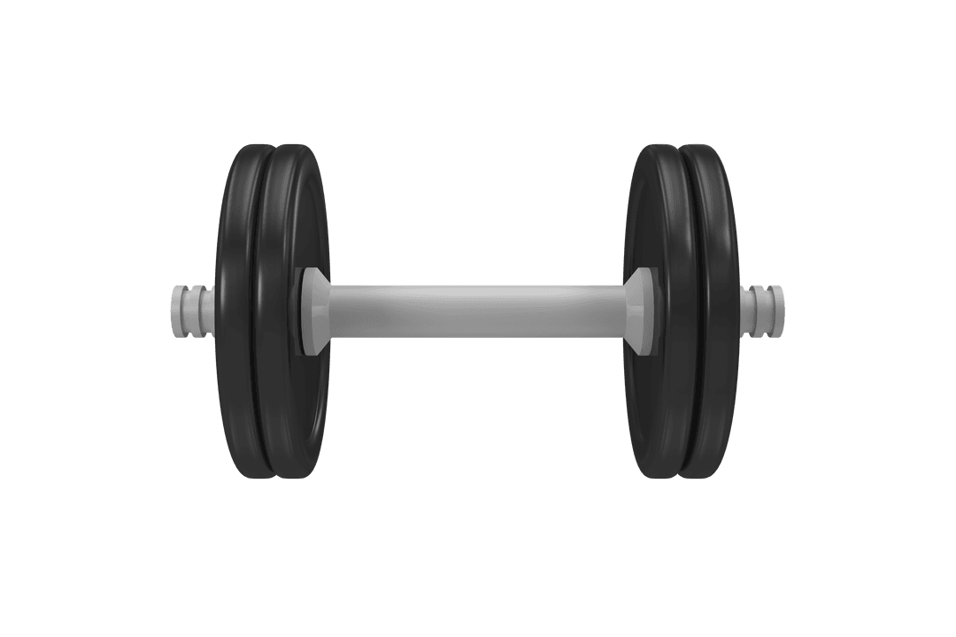 Black Dumbbell Isolated on Transparent Background Illustration