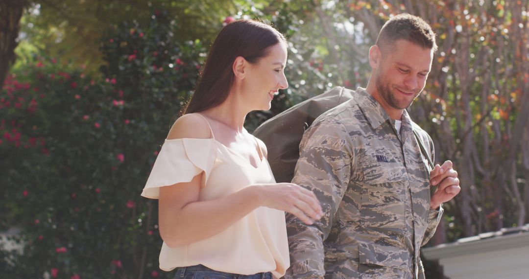 Soldier Reuniting With Loved One Outdoors - Free Images, Stock Photos and Pictures on Pikwizard.com