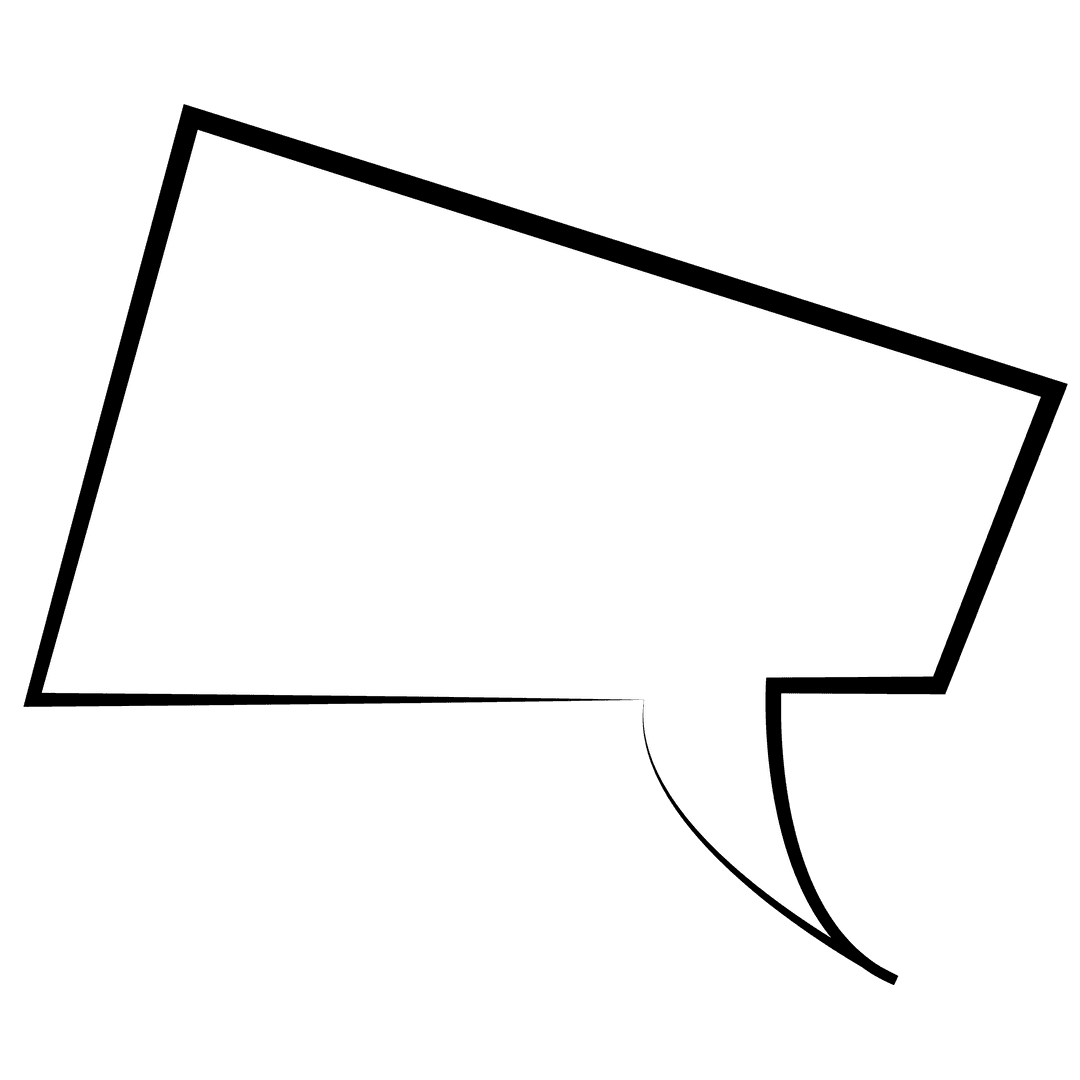 White Speech Bubble Shape on Transparent Background