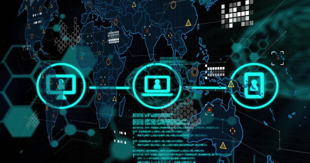 Global Digital Connections and AI Data Processing Concept