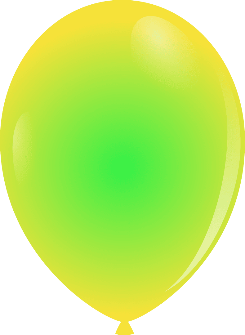 Transparent Gradient Green to Yellow Glossy Balloon for Celebrations