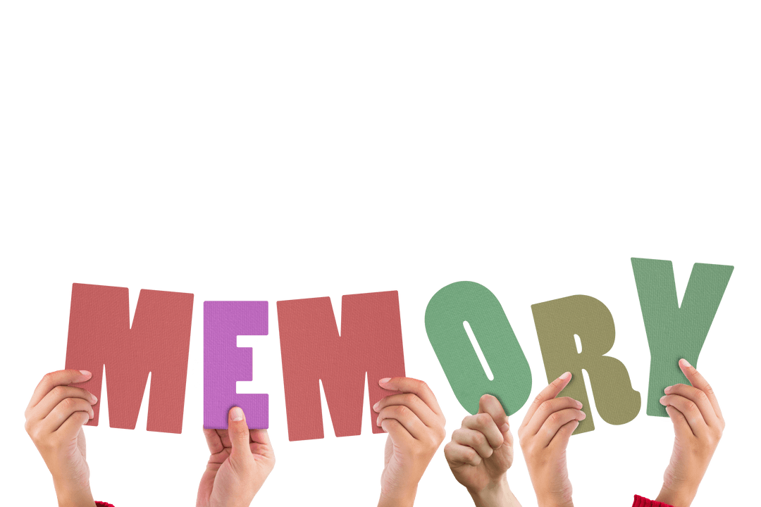 Hands Holding Colorful Letters Forming Transparent WORD